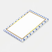 Gold Foil Blue Love Heart Pattern Valentijn Post-it® Notes (Schuin)