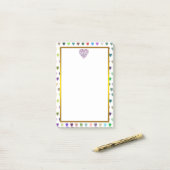 Gold Foil Blue Roze Love Heart Pattern Valentijn Post-it® Notes (Op bureau)