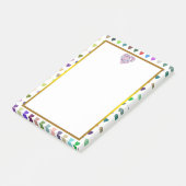 Gold Foil Blue Roze Love Heart Pattern Valentijn Post-it® Notes (Schuin)