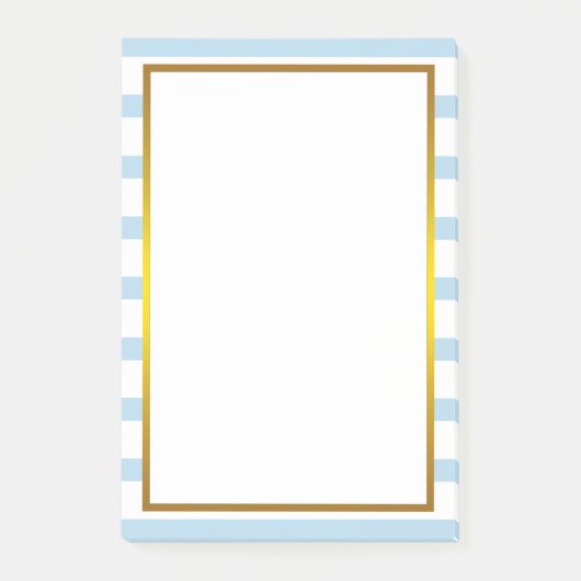 Gold Foil Blue Stripe white clean Post-it® Notes (Voorkant)