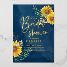 GOLD FOIL Blue Sunflower VRIJGEZELLENFEEST QR Code