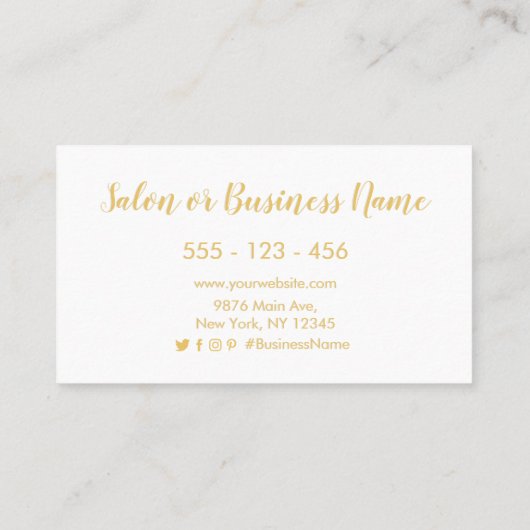 Gold Foil Blush Brown Salon Loyalty Card (Achterkant)