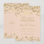 Gold Foil Blush Confetti Elegant Vrijgezellenfeest Kaart (Voorkant / Achterkant)