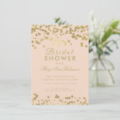 Gold Foil Blush Confetti Elegant Vrijgezellenfeest Kaart (Staand voorkant)