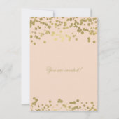 Gold Foil Blush Confetti Elegant Vrijgezellenfeest Kaart (Achterkant)