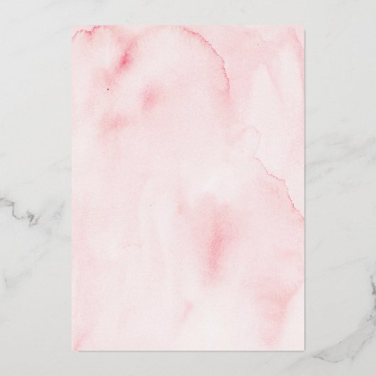 Gold Foil Blush Floral bespaart de data Folie Uitnodiging (Achterkant)