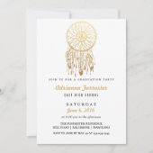 Gold Foil Bohemian Dream Catcher Afstudeerfeest Kaart (Voorkant)