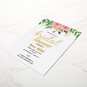 Gold foil boho floral bridal doucheuitnodiging folie uitnodiging (Gedraaid)