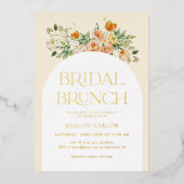 GOLD FOIL Boho Floral Brunch Uitnodiging (Voorkant)