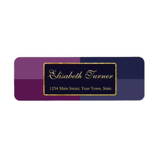 Gold Foil Bold Lavender Palette Wedding Custom Etiket (Voorkant)