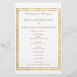 Gold Foil Border Elegant Script Weddenprogramma