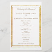 Gold Foil Border Elegant Script Weddenprogramma (Voorkant)