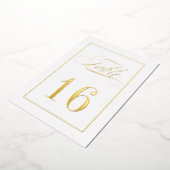 Gold Foil Border Traditional Wedding Table Numbers Folie Uitnodiging (Gedraaid)