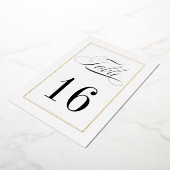 Gold Foil Border Traditional Wedding Table Numbers Folie Uitnodiging (Gedraaid)