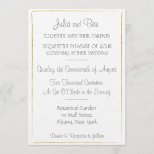 Gold Foil Border Weduwen Uitnodiging