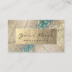 Gold Foil Botanical Beauty Studio Holograaf Blauwg Visitekaartje