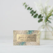 Gold Foil Botanical Beauty Studio Holograaf Blauwg Visitekaartje (Staand voorkant)