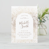 Gold Foil Botanical Whimsical Arch Lijst Bridal Kaart (Staand voorkant)