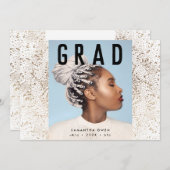 Gold Foil Botanicals en Black Text Afstudeerder Fo Aankondiging (Voorkant / Achterkant)