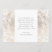 Gold Foil Botanicals en Black Text Afstudeerder Fo Aankondiging (Achterkant)