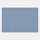 Gold Foil Brackets en blauwe achtergrond Inpakpapier Vel (Voorkant 2)