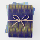 Gold Foil Brackets en blauwe achtergrond Inpakpapier Vel (In situ)