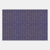 Gold Foil Brackets en blauwe achtergrond Inpakpapier Vel (Voorkant)