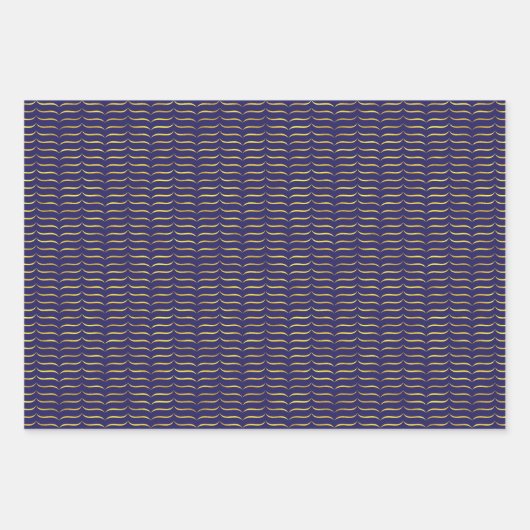 Gold Foil Brackets en blauwe achtergrond Inpakpapier Vel (Voorkant)