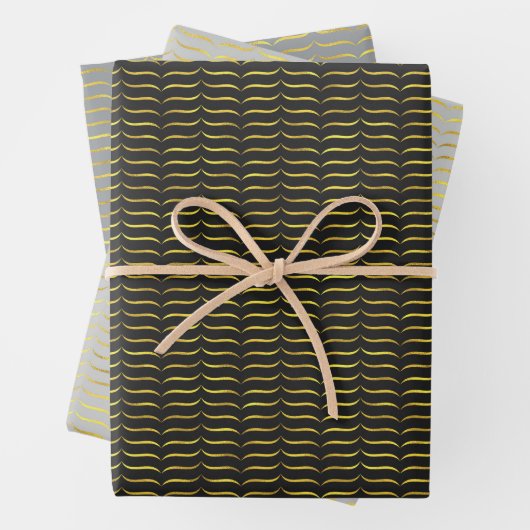 Gold Foil Brackets met donkere achtergrond Inpakpapier Vel (In situ)