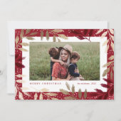 Gold Foil Branches 3 Fotokerstmis Feestdagenkaart (Voorkant)