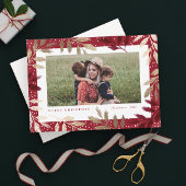 Gold Foil Branches 3 Fotokerstmis Feestdagenkaart