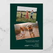 Gold Foil Branches 3 Fotokerstmis Folie Feestdagenkaart (Achterkant)