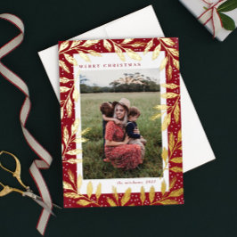 Gold Foil Branches 3 Fotokerstmis Folie Feestdagenkaart