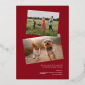 Gold Foil Branches 3 Fotokerstmis Folie Feestdagenkaart (Achterkant)