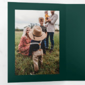 Gold Foil Branches Merry Kerstmis 5 Foto Drieluik Wenskaart (Binnenzijde eerst)