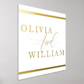 Gold Foil Bride & Groom Names Weddenschap Welkom Folie Afdrukken (Laagn)