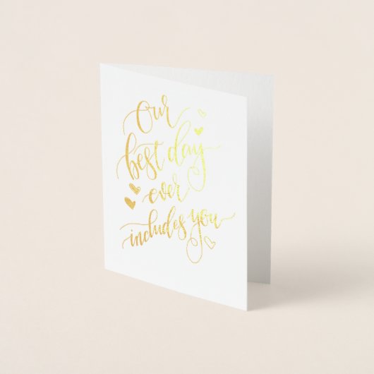 Gold Foil Bruids Party Request Wedding Kaart (Voorkant)