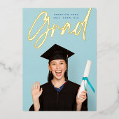 Gold Foil Brush Afstudeerder Moderne aankondiging  (Voorkant)