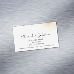 Gold Foil Brush Stroke Modern en Elegant Magnetisch Visitekaartje