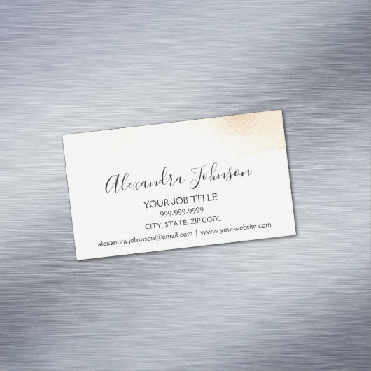 Gold Foil Brush Stroke Modern en Elegant Magnetisch Visitekaartje (Voorbeeld)