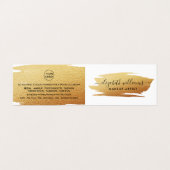 Gold Foil Brushstroke Makeup Artist Loyalty Visitekaartje (Buitenkant ongevouwen)