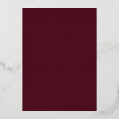 GOLD FOIL Burgundy Blush Floral Quinceanera Folie Uitnodiging (Achterkant)