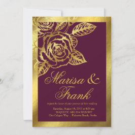 Gold Foil Burgundy  Botanische bloemen Kaart