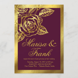 Gold Foil Burgundy  Botanische bloemen Kaart