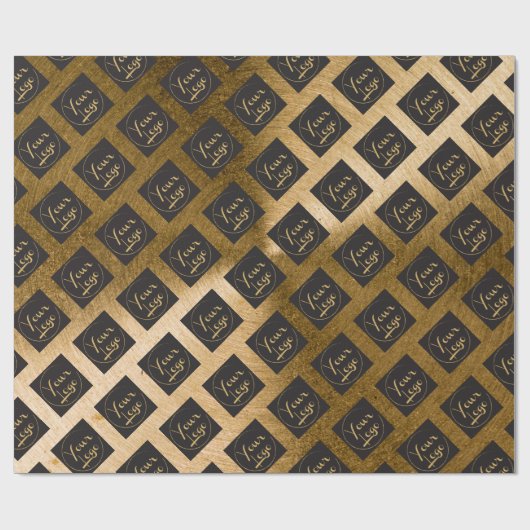 Gold Foil Business Logo Marketing Wrapping Paper Cadeaupapier (Vlak)