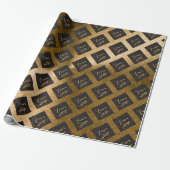 Gold Foil Business Logo Marketing Wrapping Paper Cadeaupapier (Uitgerold)