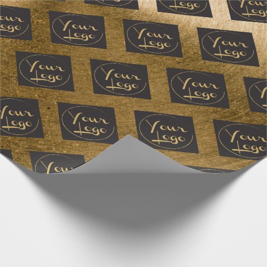 Gold Foil Business Logo Marketing Wrapping Paper Cadeaupapier (Hoek)