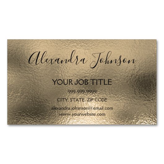 Gold Foil Business Professional Magnetisch Visitekaartje (Voorkant)