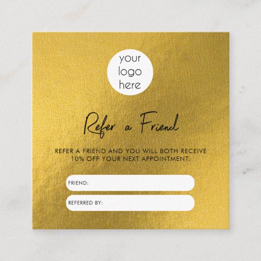 Gold Foil Business raadpleegt een Kaart voor een v Vierkante Visitekaartje (Voorkant)