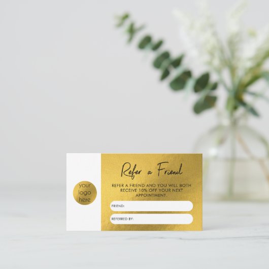 Gold Foil Business raadpleegt een Kaart voor een v Visitekaartje (Staand voorkant)